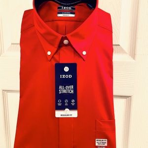 Button-front, long sleeve shirt. Wear in/out.